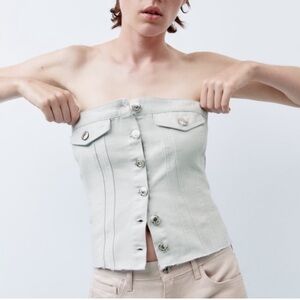 NWT Zara Denim Corset Top